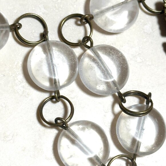 2/20, Natural Clear Quartz Bracelet, Genuine Gemstone + Bronze Grape Leaf - Picture 9 of 14